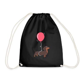 Dachshund animal lover - Drawstring Bag - black - Front