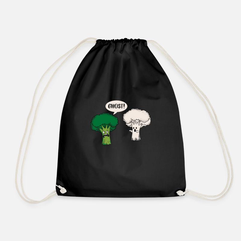 broccoli and cauliflower gift - Drawstring Bag - black