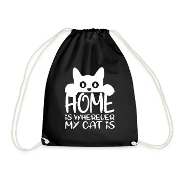 cats - Drawstring Bag - black - Front