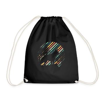 German shepherd dog - Drawstring Bag - black - Front