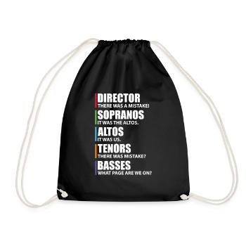 Funny Music Choir Singer Funny - Drawstring Bag - black - Front