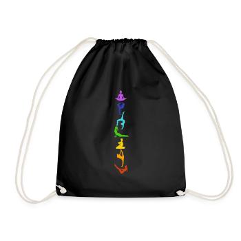 7 Chakra Yoga Kundalini Hatha Méditation Cadeau - Sac de sport léger - noir - Devant