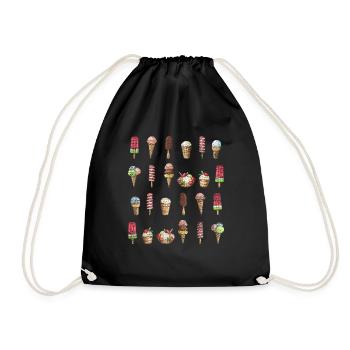 Ice cream sundae - Drawstring Bag - black - Front