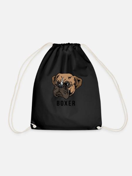Boxer Hund Kopf - Turnbeutel - Schwarz