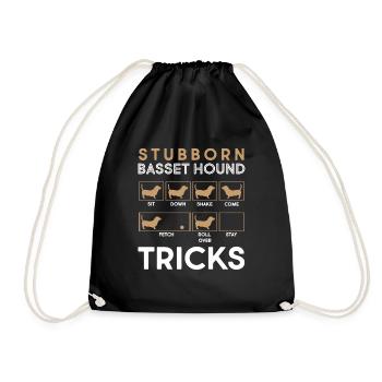 Stubborn Basset Hound Tricks - Turnbeutel - Schwarz - Vorne