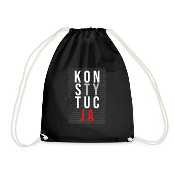 Konstytucja Constitution | Poland, Polish, Polska - Drawstring Bag - black - Front