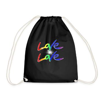 LGBTQ Love is Love is Love - Drawstring Bag - black - Front