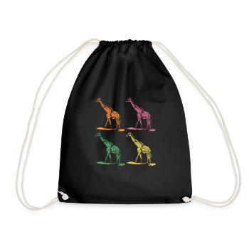 Giraffe giraffes - Drawstring Bag - black - Front