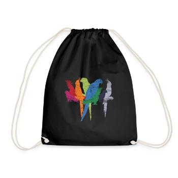 Parrot birds - Drawstring Bag - black - Front