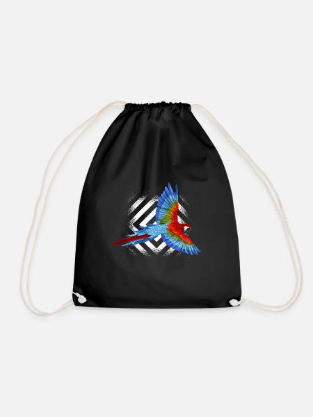 parrot - Drawstring Bag - black