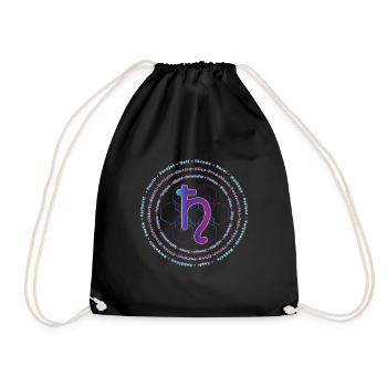 Saturn Astronomical symbol moons solar system - Drawstring Bag - black - Front