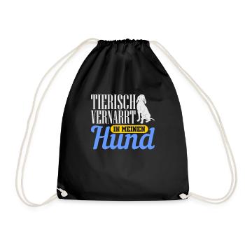 Animal fond of my dog - Drawstring Bag - black - Front