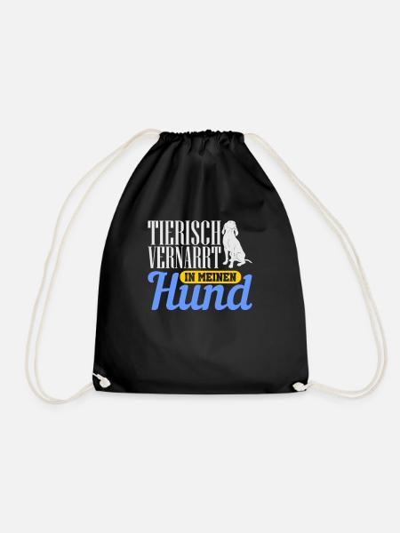 Animal fond of my dog - Drawstring Bag - black