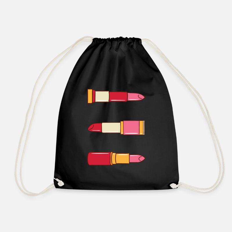 Lippenstift Schminke Schönheit Frau Damen Geschenk - Turnbeutel - Schwarz