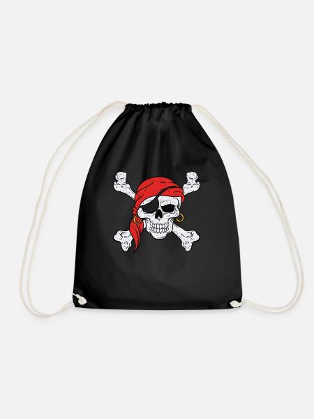 Skelett Dabbing Knochen Pirat Piraten Geschenk - Turnbeutel - Schwarz