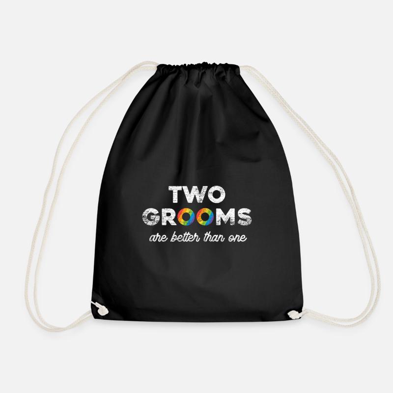 Groom Gay Pride - Drawstring Bag - black
