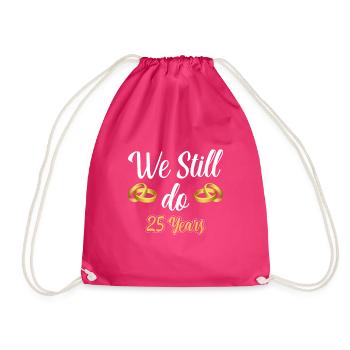 Silver wedding - Drawstring Bag - fuchsia - Front