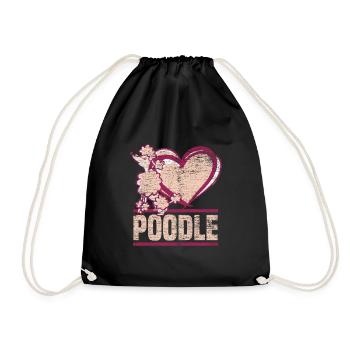 caniche - Sac de sport léger - noir - Devant