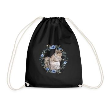 écureuil - Sac de sport léger - noir - Devant