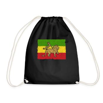 Reggae Rasta Rastafari Löwe Flagge Geschenk - Turnbeutel - Schwarz - Vorne