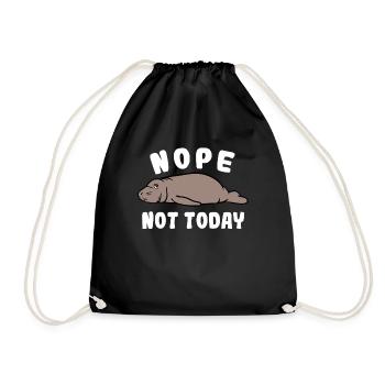 Manatee Manatee Sea Drôle Non Nope Pas De Cadeau Aujourd'hui - Sac de sport léger - noir - Devant