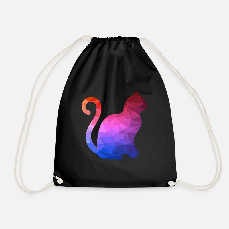 Geometrisches Tier Geometric Animal Katze - Turnbeutel - Schwarz