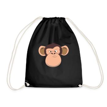 Singe drôle de singe chimpanzé pour filles garçons - Sac de sport léger - noir - Devant