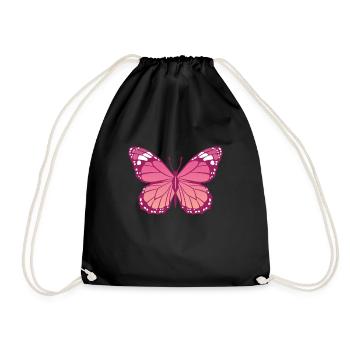 PAPILLON ROSE - Sac de sport léger - noir - Devant