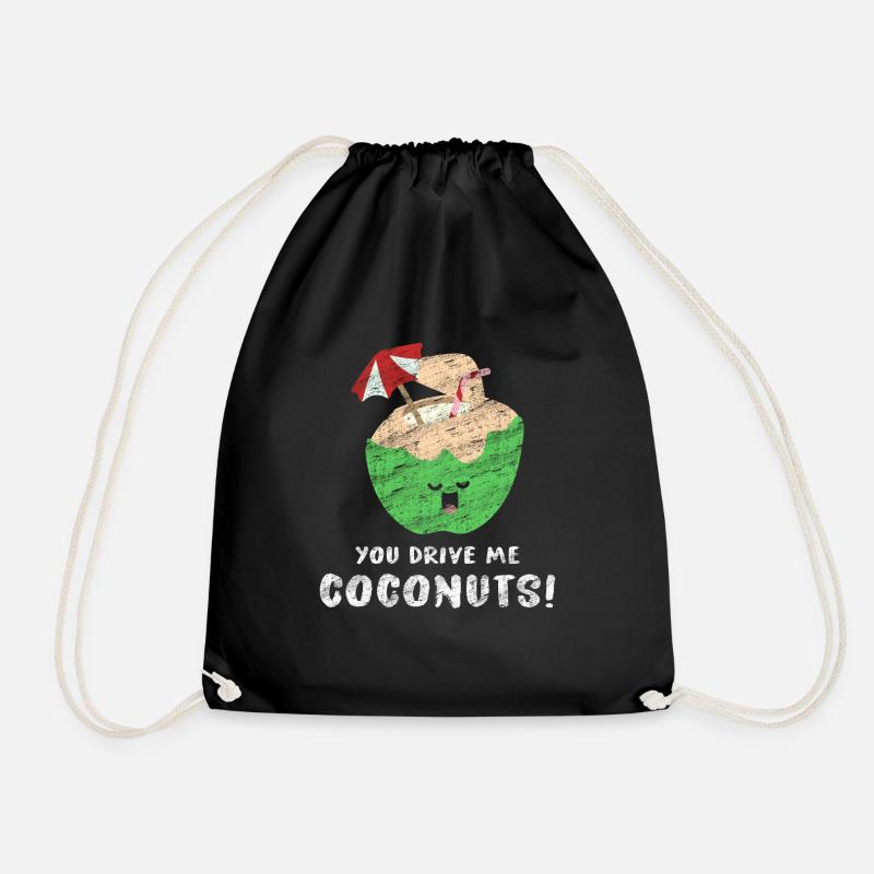 coconut - Drawstring Bag - black