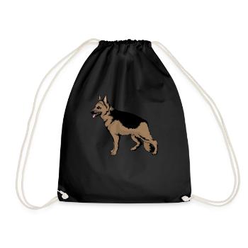 German shepherd dogs - Drawstring Bag - black - Front
