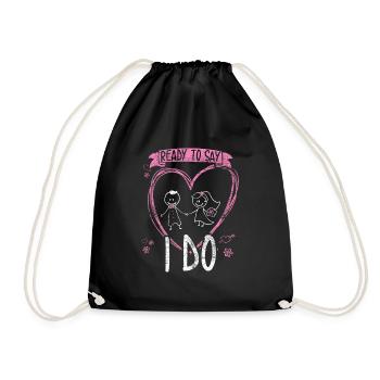 Marry bridal couple - Drawstring Bag - black - Front