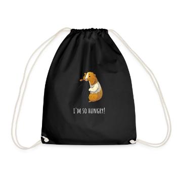 Mignonne cochon de Guinée affamé propriétaire de l'animal - Sac de sport léger - noir - Devant