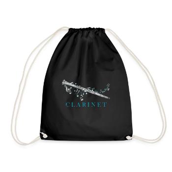 Clarinet musical instrument - Drawstring Bag - black - Front