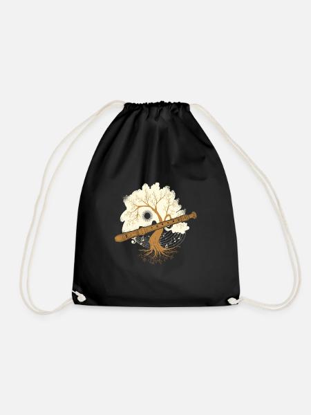 flute - Drawstring Bag - black