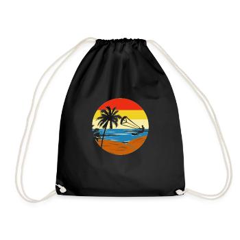 Kitesurfing Kiteboarding Surfing Ocean Surfer - Drawstring Bag - black - Front