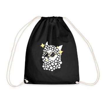 Alpaga avec lunettes de soleil - Sac de sport léger - noir - Devant