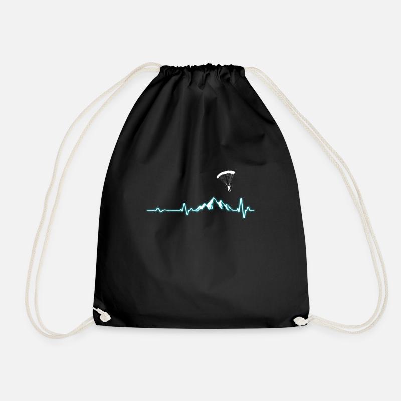 Fallschirm Herzschlag Geschenk - Turnbeutel - Schwarz