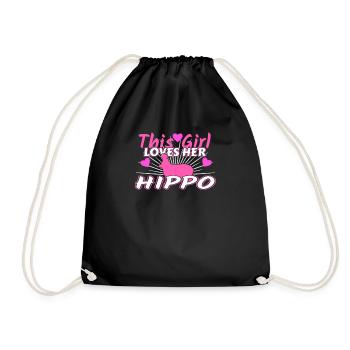 Nilpferd - Turnbeutel - Schwarz - Vorne