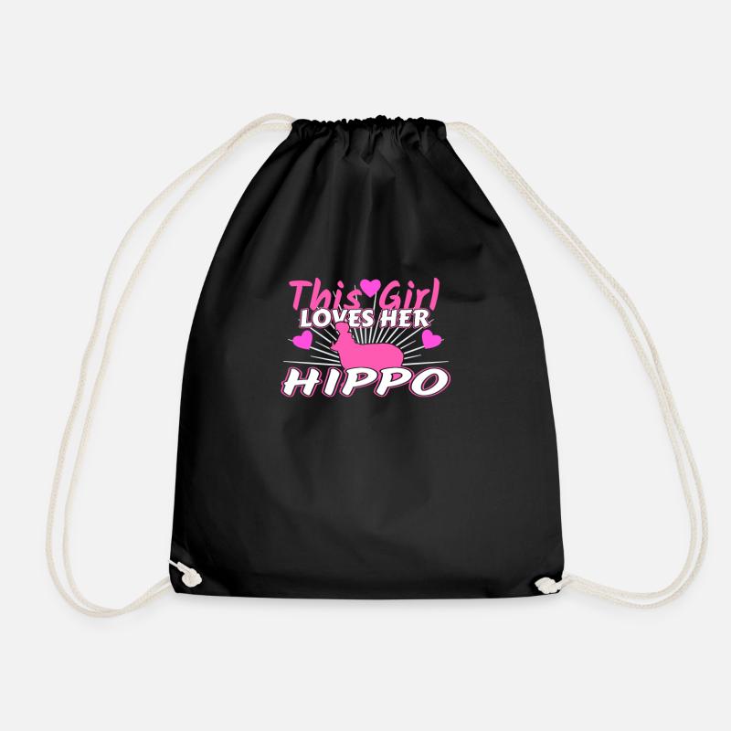 Nilpferd - Turnbeutel - Schwarz