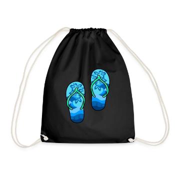 Flip flops - Drawstring Bag - black - Front