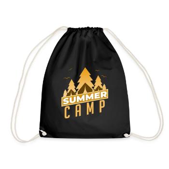 Summer Camp Sommer Camp Zelten Camping Lagerfeuer - Turnbeutel - Schwarz - Vorne