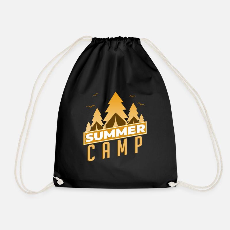 Summer Camp Sommer Camp Zelten Camping Lagerfeuer - Turnbeutel - Schwarz