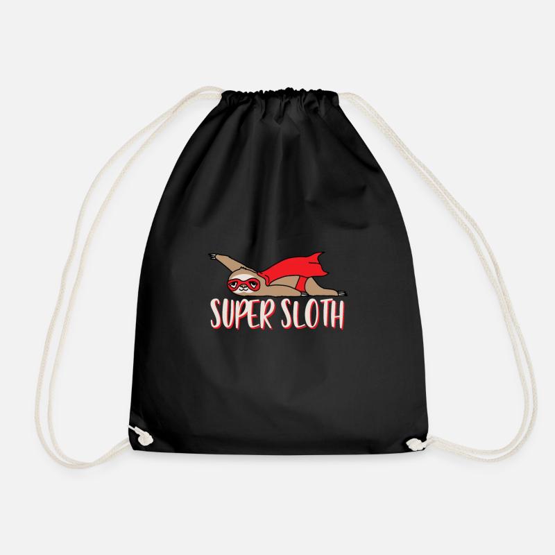Funny supersloth sloth gift - Turnbeutel - Schwarz