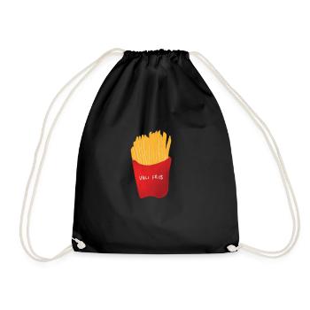 French fries - Drawstring Bag - black - Front
