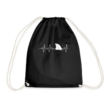 Shark Heartbeat - Drawstring Bag - black - Front