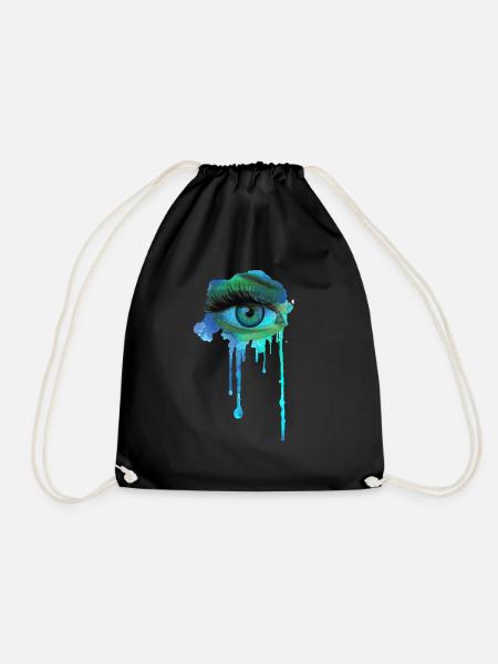 Eyes - Drawstring Bag - black