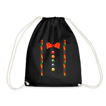 Costume Braces Clown Carnival Carnival - Drawstring Bag - black - Front