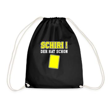 Schiri Schiedsrichter Fussball Lustig Gelb Fans - Turnbeutel - Schwarz - Vorne
