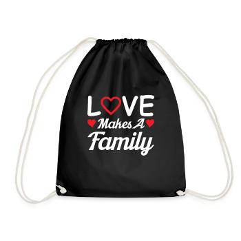 Love Makes A Family Adoption Foster Love - Drawstring Bag - black - Front