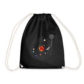 Turntable Solar System Vinyl Planets Moons - Sac de sport léger - noir - Devant